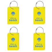 4PK Retreev Life's a Beach Travel Bag Smart Tag Luggage Suitcase Name Card w/ QR