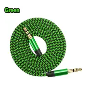 2PCS AUX Cable 3.5mm Stereo Audio Input 1M/3FT Extension Male to Male Auxiliary Car Cord - Green