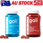 Goli Nutrition Ashwagandha Gummies / Apple Cider Vinegar Gummies 60Count Gummies