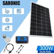 12V 300W Solar Panel Kit Mono Fixed Caravan Camping Home Battery Charge 300 Watt