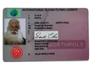NOVELTY SANTA CLAUSE SLEIGH DRIVERS LICENSE CHRISTMAS STOCKING PRANK GAG GIFT x1