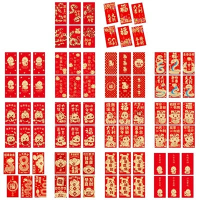 Pack of 6 Redness Envelopes with 2025 Theme Snake Year Money Packets Decorations