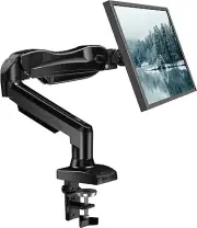 Adjustable Gas Monitor Arm for 13-32" Screens, VESA Mount, Clamp & Grommet Base