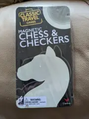 Classic Travel Magnetic Chess Set & Checkers Folding Board Game New Sealed