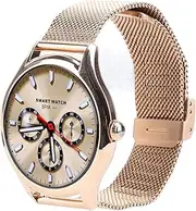 LOCADENCE Smart Watch, HD Super Thin 1.43in Touch Screen Smartwatch for Men Women, Dynamic UI Water Proof LED Fitness Trackers for Cloud Pro APP Android (Gold Steel Strap)