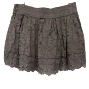 Abercrombie & Fitch Pull On Lace Mini Skirt Gray Size Large Y2K Preppy A-Line