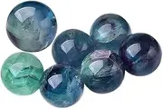 1.2" Rainbow Fluorite Healing Crystals Sphere Ball, Nature Reiki Polished Protection Decor, Gifts for Beginners, Small Quartz Crystal Balls of 7pcs