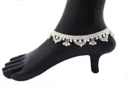 Anklet Silver Plated Ankle Chain Anklets Women Foot Bracelet 1 Pair Indian Payal