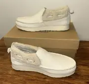 Women's Sperry Moc-Sider Teddy Ivory Slipper Plush Fleece, Size 5.5M-Store Model
