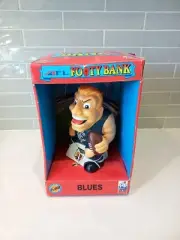 Vintage 90s AFL Carlton Blues Footy Bank Complete Box VFL Aussie Rules Football