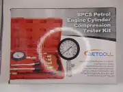 BETOOLL 8pcs Engine Cylinder Compression Tester HW0130 ~ Gauge 0-300 PSI NIB