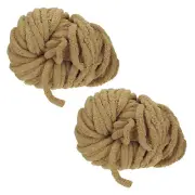 2pcs Chunky Yarn Bulky Thick Fluffy Yarn for Crochet Blanket,Khaki