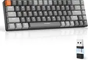 MAGIC-REFINER RK68 Wireless Mechanical Gaming Keyboard, Dual Mode 2.4GHz Wireless/Bluetooth 5.0, 60% Keyboard Hot-Swapable Blue Switch with 2-in-1 Receiver for PC/Mac/Smartphone