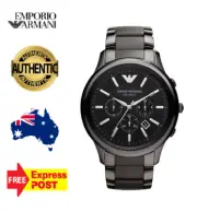 EMPORIO ARMANI CERAMICA RENATO AR1451 BLACK/GREY/SILVER CHRONOGRAPH MENS WATCH