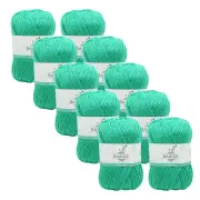 10x Malli Blend Basic 100g Acrylic/Polyester Yarn Knitting Craft Emerald Green