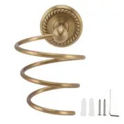 Antique Brass Wall Mount Hair Dryer Holder Spiral Rack