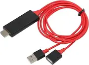 Bewinner USB Female to HDMI Male HDTV Adapter Cable, 1080P USB Male to HDMI Male, USB to HDMI Cable for Android OS Phone to TV Projector (Red)