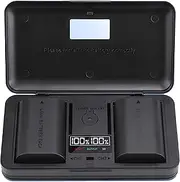 LP-E6/E6N/E6NH Battery Multifunctional Charger Set (Including Two LP-E6 Batteries) Compatible with Canon EOS 5D Mark 2/3/4/5DS/R/6/7D Mark 2/6D/7D/7D/R5/R6/R7, etc