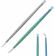 2 in 1 Lash Lift Tool Set - 2 Pieces in Colorful and Silver Designs, Stainless Steel Lash Lift and Tint Kit, Rods Eyelash Separator Tool with Comb and Point for Tinting, Curling, and Extensions