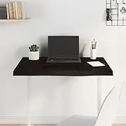 Table Top Dark Brown 80x60x4 cm Treated Solid Wood Oak Furniture Home Decor