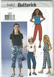 Butterick Sewing Pattern 3482 Top Pants Girls Size 7-10