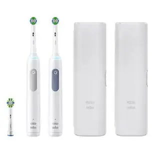 [3美國直購] Oral-B Smart Clean 360 可充電電動牙刷 2組牙刷共3刷頭 含充電器 旅行收納殼 360度清潔_A2907391