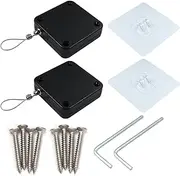 [Paifeancodill] Punch-Free Automatic Sensor Door Closer, 2 Pcs Residential Sliding Screen Door Closer With Steel Drawstring for Bedroom/Storm/Home