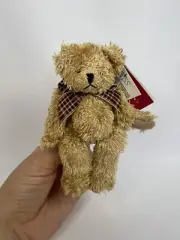 Russ Berrie Mini Teddy Bear Plush Soft Toy Small Tags Tartan Bow Miniature New