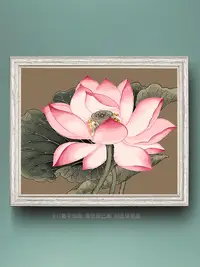 在飛比找松果購物優惠-現代風格DIY數字油畫新古典風荷花卉花卉治癒減壓塗畫填色房間