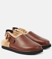 [Chloe] Chloé Nil shearling-lined leather mules AU 9 brown