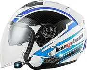 Flip-up Helmet with Bluetooth, Integrated Motorcycle Helmet, ECE Certified Full-face Helmet with Double Visor, with Built-in Microphone for Automatic Response, for Adults Women Men
