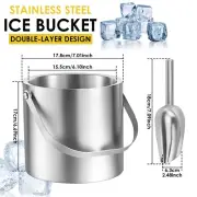 Ice Bucket with Leakproof Lid Double Walled Stainless Steel Insulated Ice Bucket