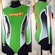 Heron Preston Gothic Green Bodysuit Sheer Mesh Raving US Womens Size Small NEW
