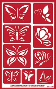 Butterfly Glass Etching Stencil Butterflies Design Reusable Fantasy Art Pattern