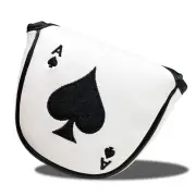 JP Lann Ace of Spades Mallet Magnetic Putter Golf Head Cover White Black NEW