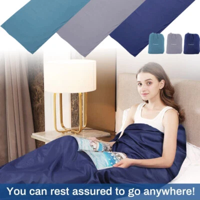 Sleeping Bag Liner 220x90cm, Camping Sleep Bag Liner w/Pillow Slot Travel Sheet