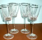 Martha Stewart Circlet Crystal Goblet 4 Piece Set 9"H By Wedgwood Germany New