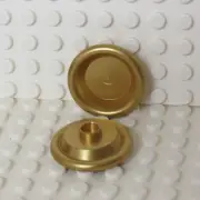 Lego Metallic Gold Minifigure Dish 3x3 - lot of 2 - Castle Belville - New