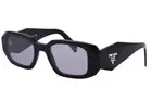 PRADA PR 17WS 1AB07Z 49 Women's Rectangle Sunglasses - Black/Black