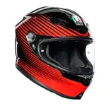 安信 | AGV 安全帽 K6 RUSH 黑紅 全罩 超輕量 碳纖維 亞洲版 K-6
