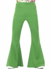 Green Flared Pants Men 70s 1970s Hippie Retro Groovy Disco 60s Trousers Costume