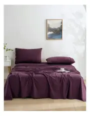 [Dreamaker] Micro Flannel Sheet Set in Cherry