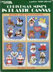Leisure Arts 1997 Leaflet 1059 Christmas Mini's in Plastic Canvas FREE US SHIP