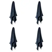 4PK Linen House Aria Slate Cotton/Bamboo Quick Dry Soft Face Washer 33x33cm Blue