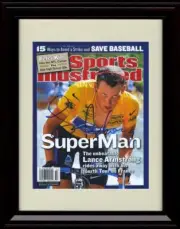 8x10 Framed Lance Armstrong Autograph Promo Print - Super Man