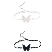 Butterflys Choker Necklace Lace Choker Butterflys Collar Necklace Clavicle Chain