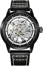[TAYSHILEY] Pagani Design PD-1638 Men's Skeleton Automatic Watch Self-Winding 100M Water Resistant,Leather Strap, 43mm Stainless Steel Case, Fashion Sport Watch for Men