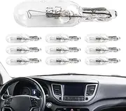 Halogen Bulbs - T5 286 Halogen Light Bulbs 1.2 Watt 2 Pin - Cluster Gauge Dash Lamp for Indicator Lights Instrument Panel, 12V, White, 10pcs