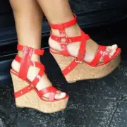 New Women's Buckle Strappy Wedge Gladiator Open Toe Sandals Shoes ALL SIZE4-12.5