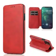iPhone 11 Case Leather Wallet Flip Phone Case - Red